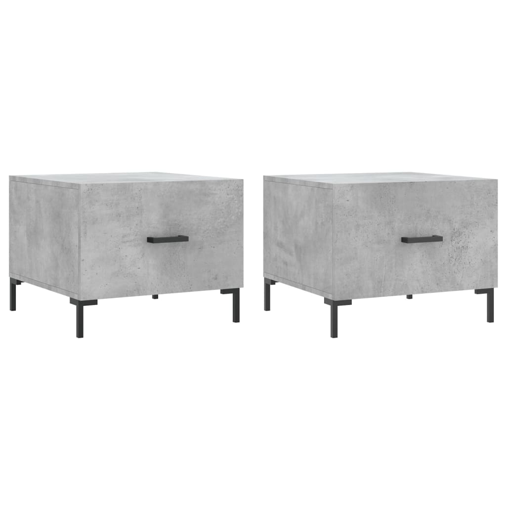 Couchtische 2 Stk. Betongrau 50x50x40 cm Holzwerkstoff - Pazzar.ch
