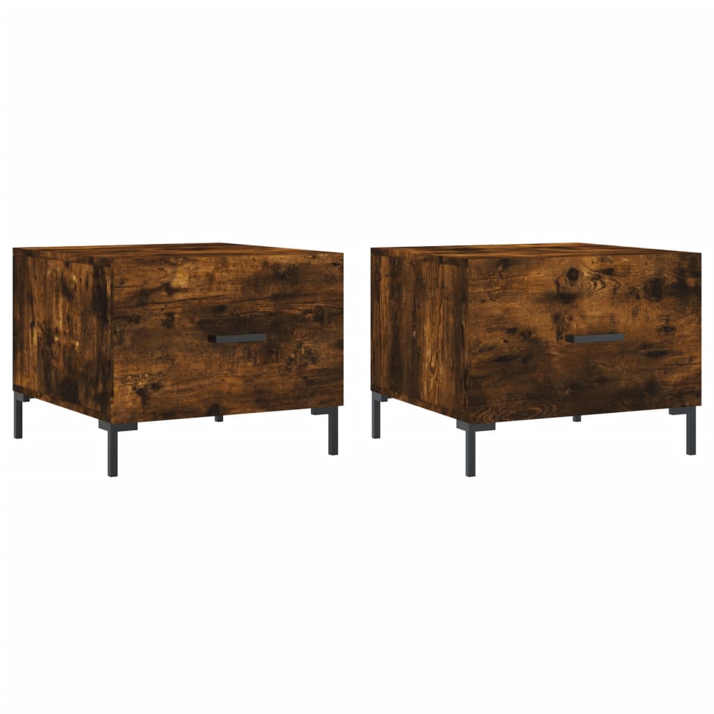 Couchtische 2 Stk. Räuchereiche 50x50x40 cm Holzwerkstoff - Pazzar.ch