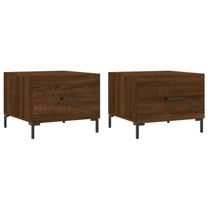 Couchtische 2 Stk. Braun Eichen-Optik 50x50x40 cm Holzwerkstoff - Pazzar.ch