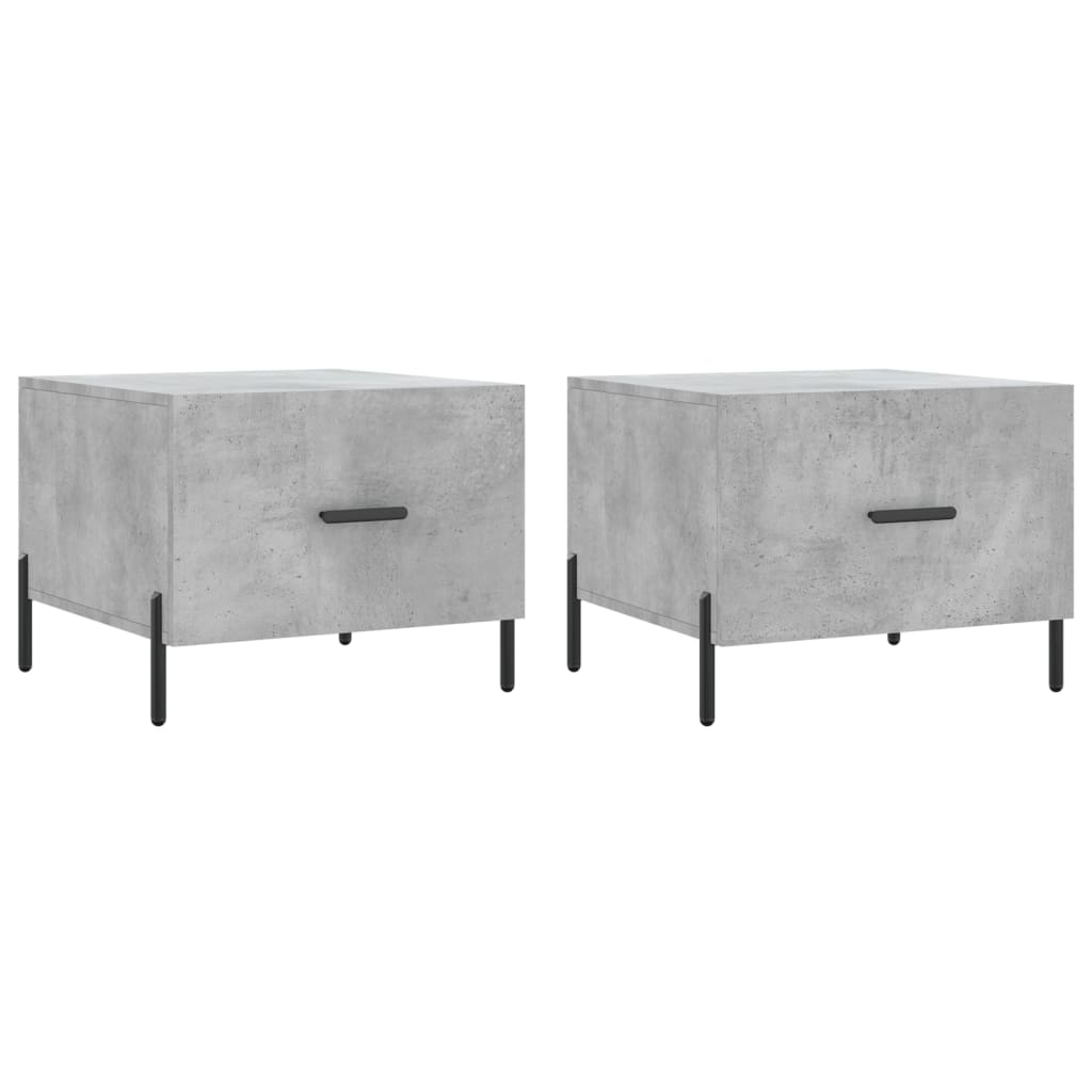 Couchtische 2 Stk. Betongrau 50x50x40 cm Holzwerkstoff - Pazzar.ch