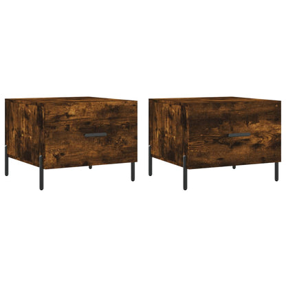 Couchtische 2 Stk. Räuchereiche 50x50x40 cm Holzwerkstoff - Pazzar.ch