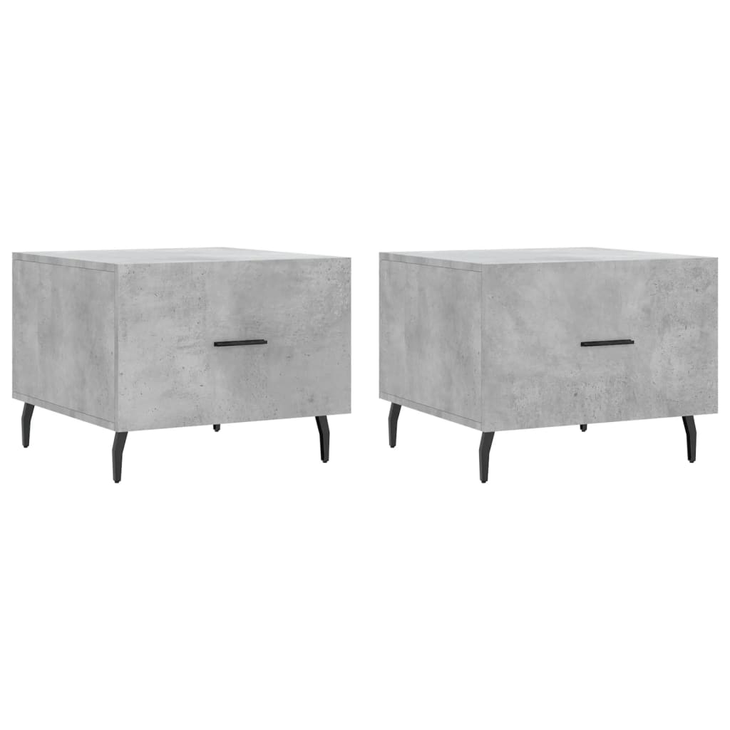 Couchtische 2 Stk. Betongrau 50x50x40 cm Holzwerkstoff - Pazzar.ch