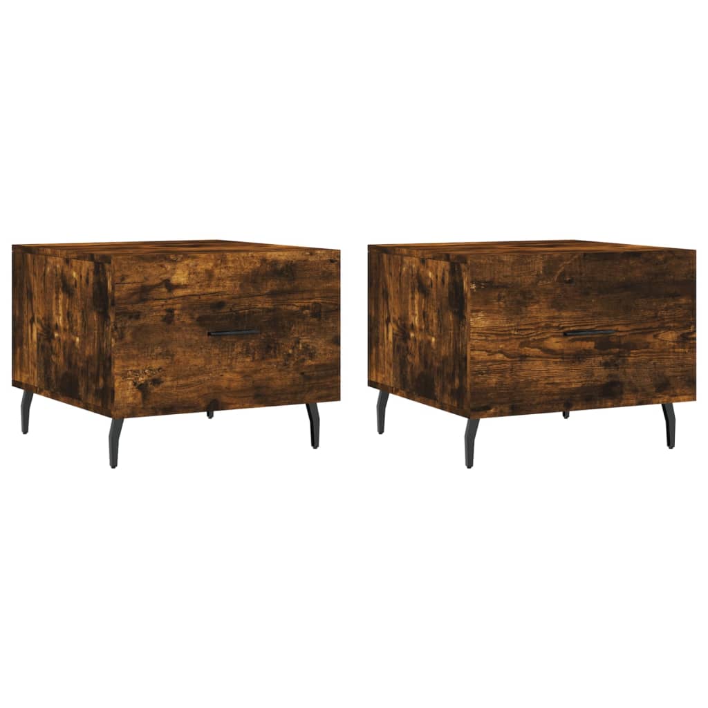 Couchtische 2 Stk. Räuchereiche 50x50x40 cm Holzwerkstoff - Pazzar.ch