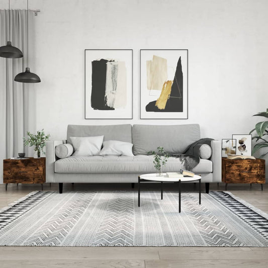 Couchtische 2 Stk. Räuchereiche 50x50x40 cm Holzwerkstoff - Pazzar.ch