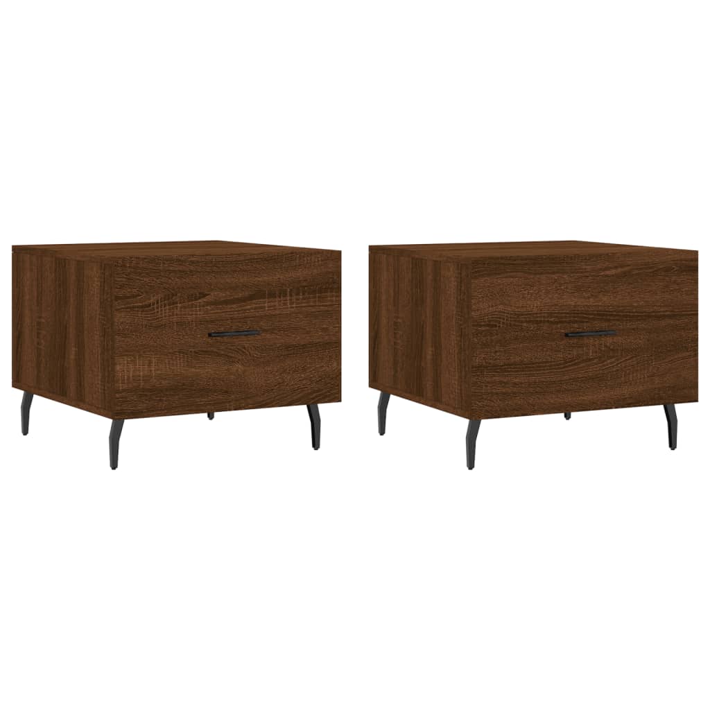 Couchtische 2 Stk. Braun Eichen-Optik 50x50x40 cm Holzwerkstoff - Pazzar.ch