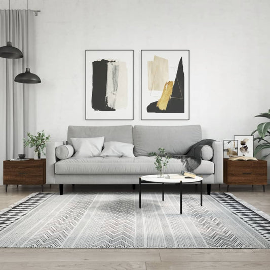 Couchtische 2 Stk. Braun Eichen-Optik 50x50x40 cm Holzwerkstoff - Pazzar.ch