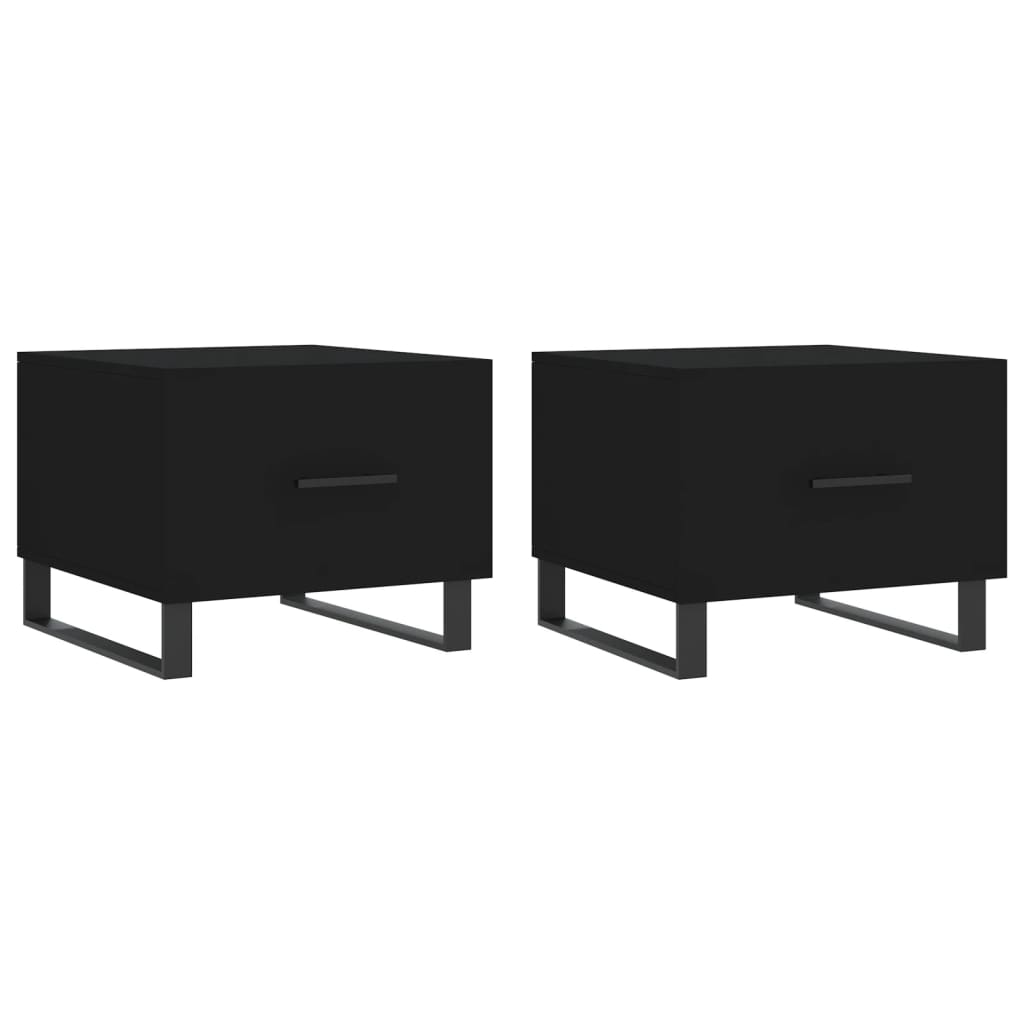 Couchtische 2 Stk. Schwarz 50x50x40 cm Holzwerkstoff - Pazzar.ch