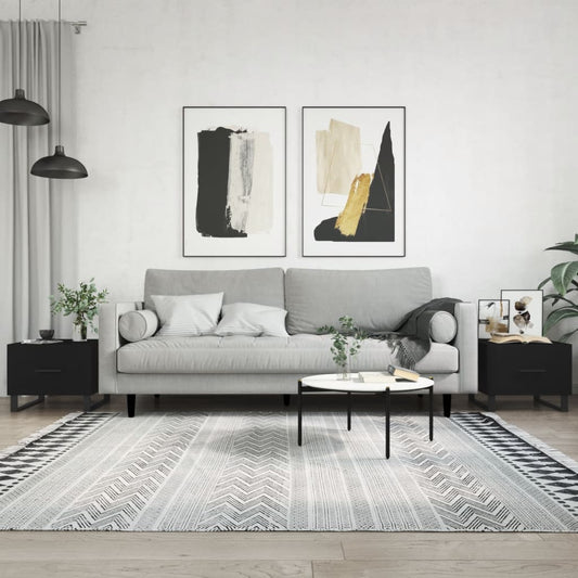 Couchtische 2 Stk. Schwarz 50x50x40 cm Holzwerkstoff - Pazzar.ch