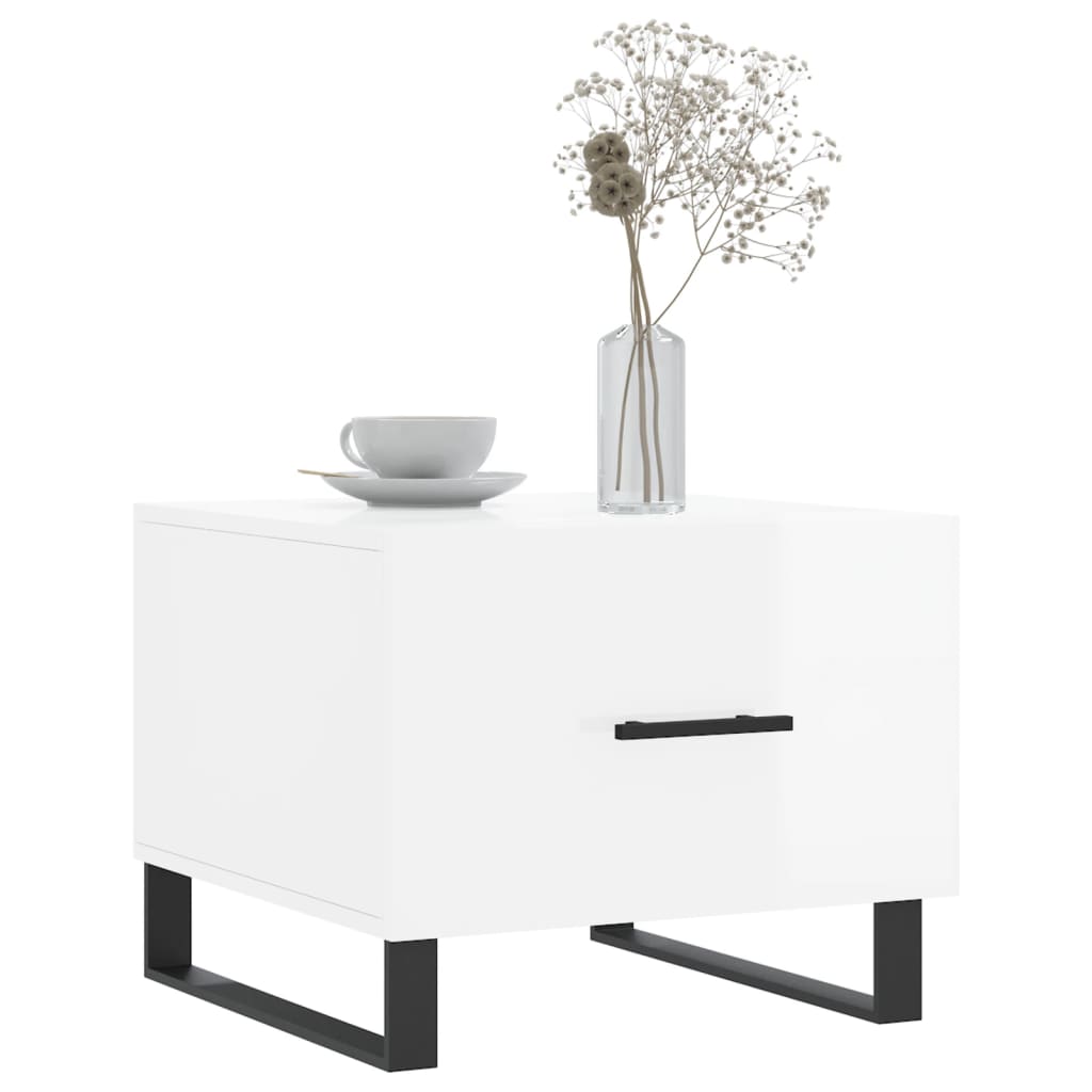 Couchtische 2 Stk. Hochglanz-Weiß 50x50x40 cm Holzwerkstoff - Pazzar.ch