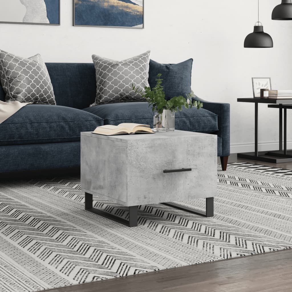 Couchtisch Betongrau 50x50x40 cm Holzwerkstoff - Pazzar.ch