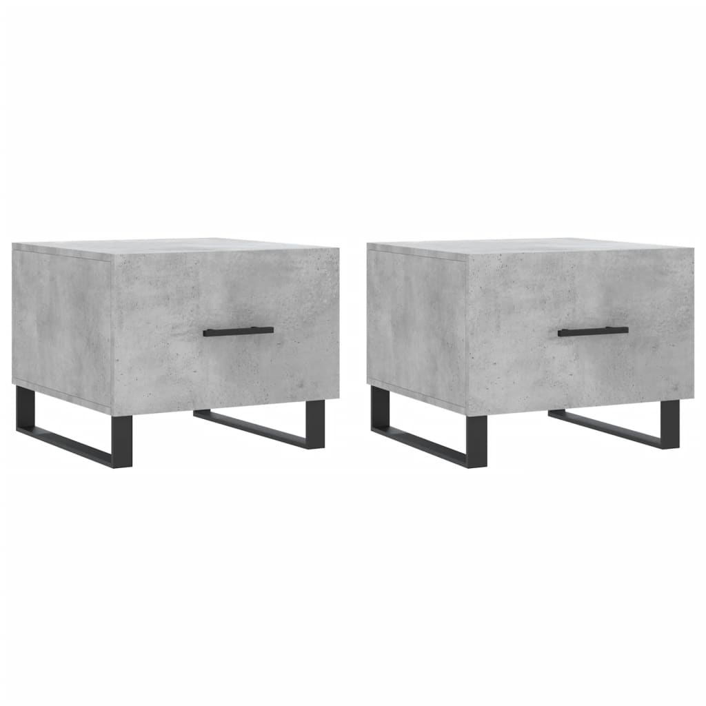 Couchtische 2 Stk. Betongrau 50x50x40 cm Holzwerkstoff - Pazzar.ch