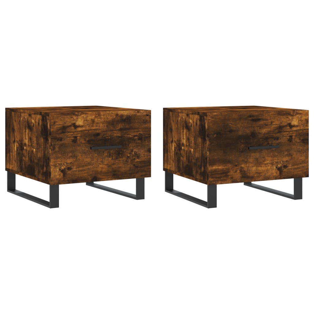 Couchtische 2 Stk. Räuchereiche 50x50x40 cm Holzwerkstoff - Pazzar.ch