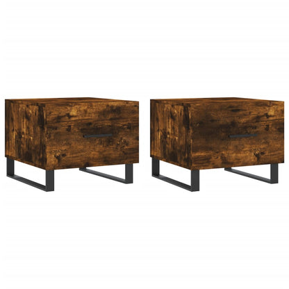 Couchtische 2 Stk. Räuchereiche 50x50x40 cm Holzwerkstoff - Pazzar.ch