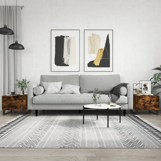 Couchtische 2 Stk. Räuchereiche 50x50x40 cm Holzwerkstoff - Pazzar.ch