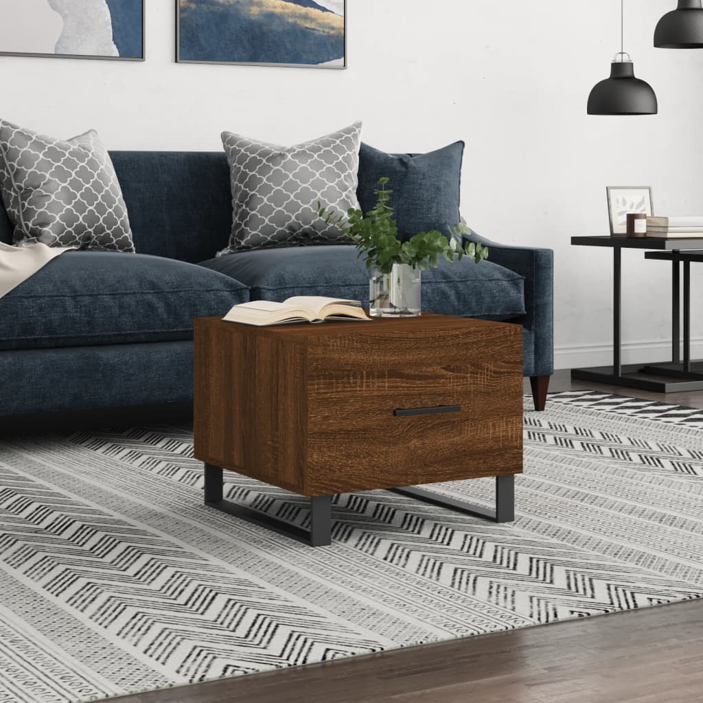 Couchtisch Braun Eichen-Optik 50x50x40 cm Holzwerkstoff - Pazzar.ch