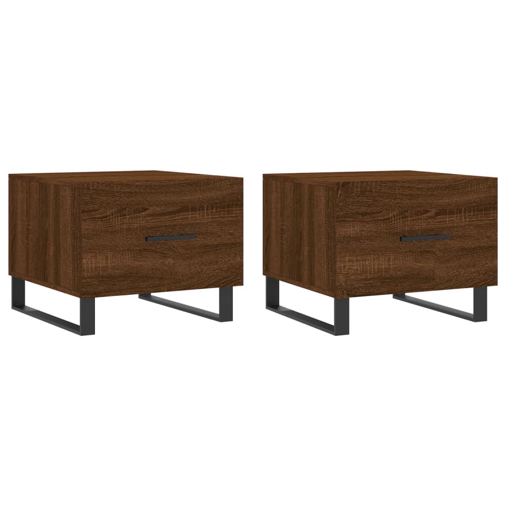 Couchtische 2 Stk. Braun Eichen-Optik 50x50x40 cm Holzwerkstoff - Pazzar.ch