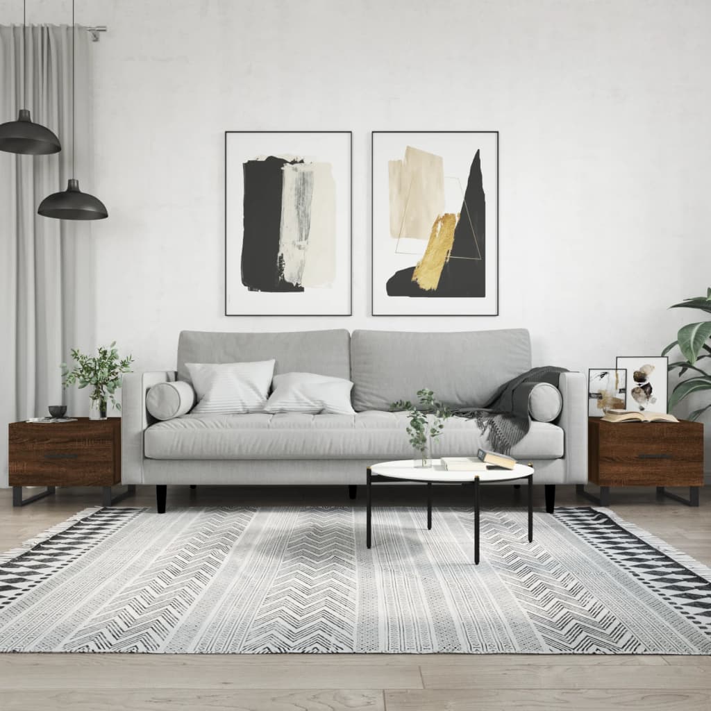 Couchtische 2 Stk. Braun Eichen-Optik 50x50x40 cm Holzwerkstoff - Pazzar.ch