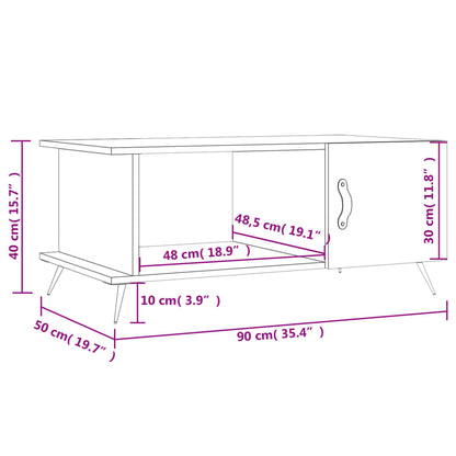 Couchtisch Weiß 90x50x40 cm Holzwerkstoff - Pazzar.ch