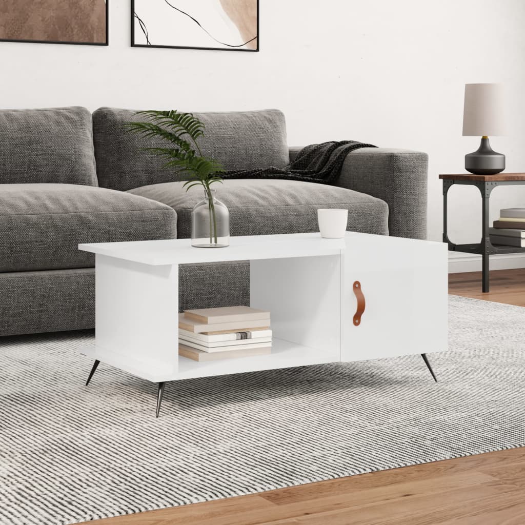 Couchtisch Hochglanz-Weiß 90x50x40 cm Holzwerkstoff - Pazzar.ch