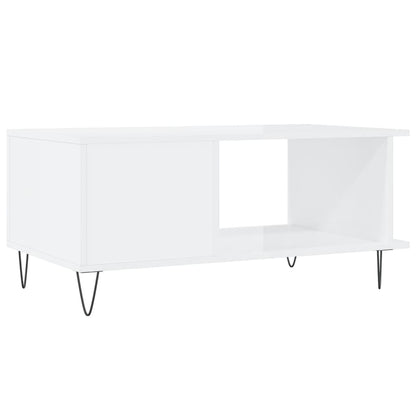 Couchtisch Hochglanz-Weiß 90x50x40 cm Holzwerkstoff - Pazzar.ch