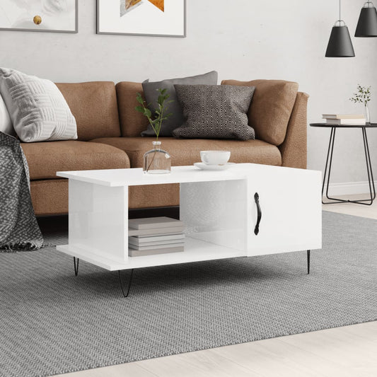 Couchtisch Hochglanz-Weiß 90x50x40 cm Holzwerkstoff - Pazzar.ch