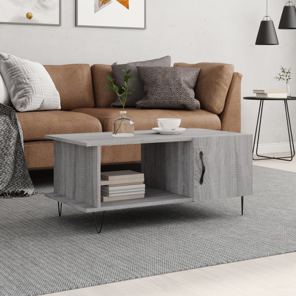 Couchtisch Grau Sonoma 90x50x40 cm Holzwerkstoff - Pazzar.ch