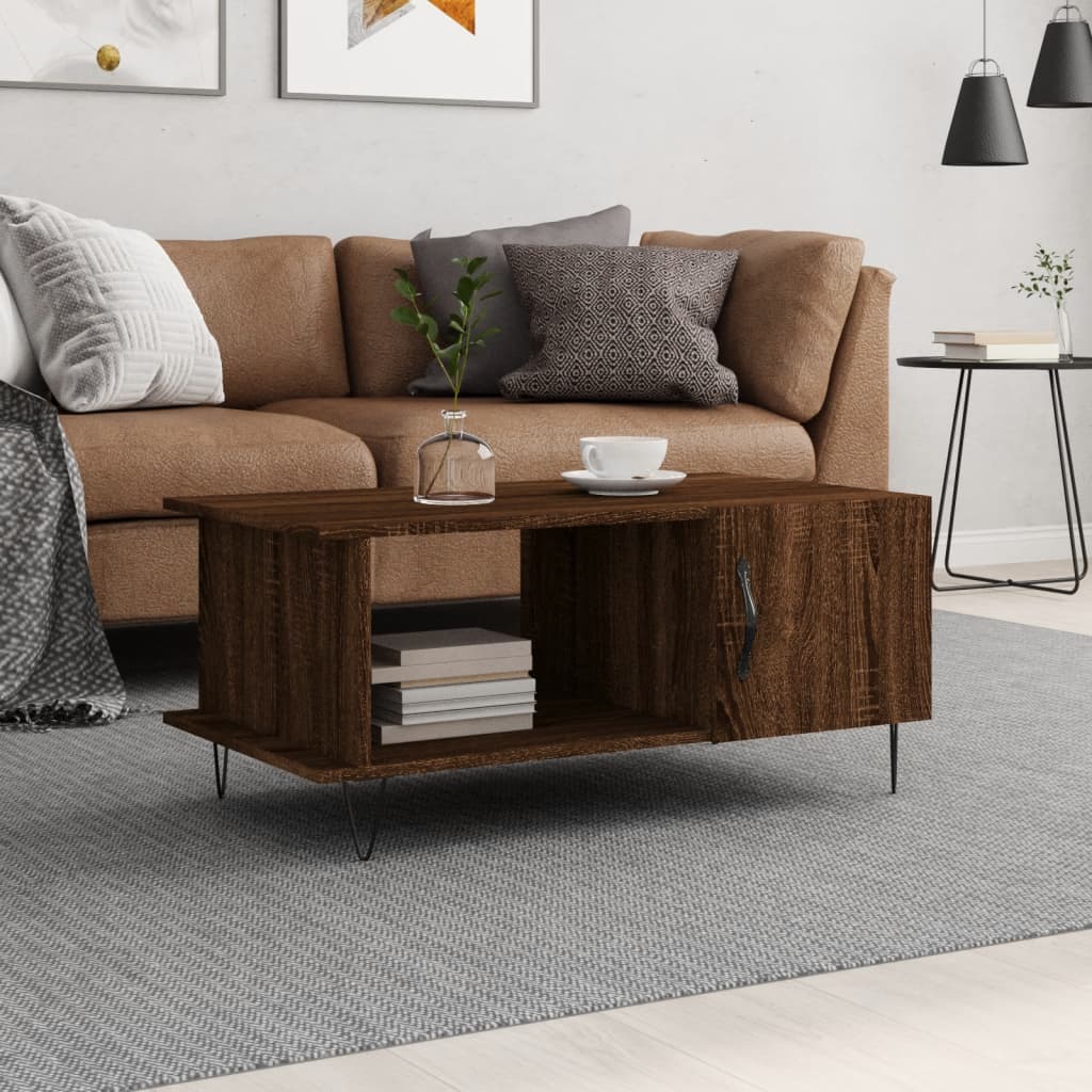 Couchtisch Braun Eichen-Optik 90x50x40 cm Holzwerkstoff - Pazzar.ch