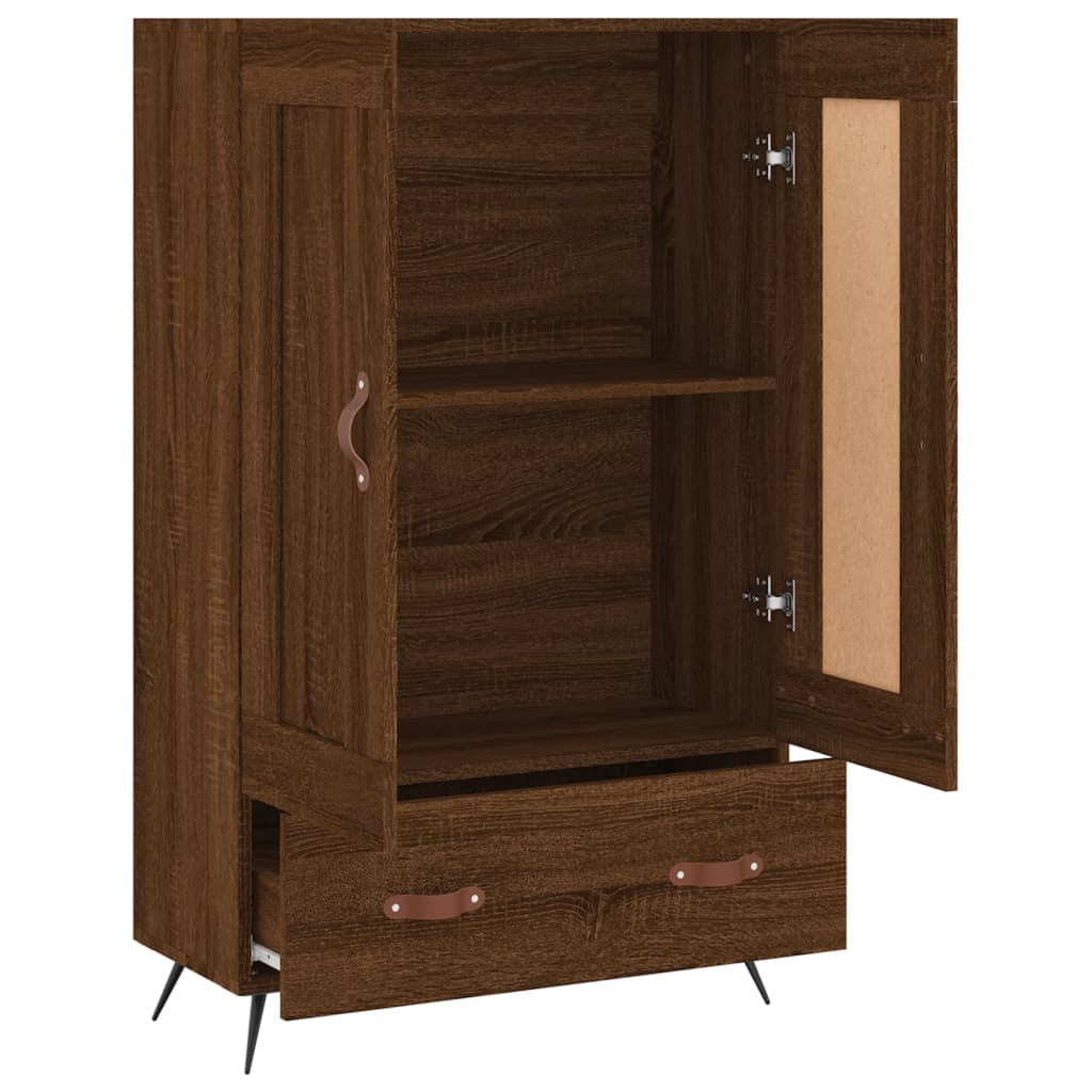 Highboard Braun Eichen-Optik 69,5x31x115 cm Holzwerkstoff - Pazzar.ch