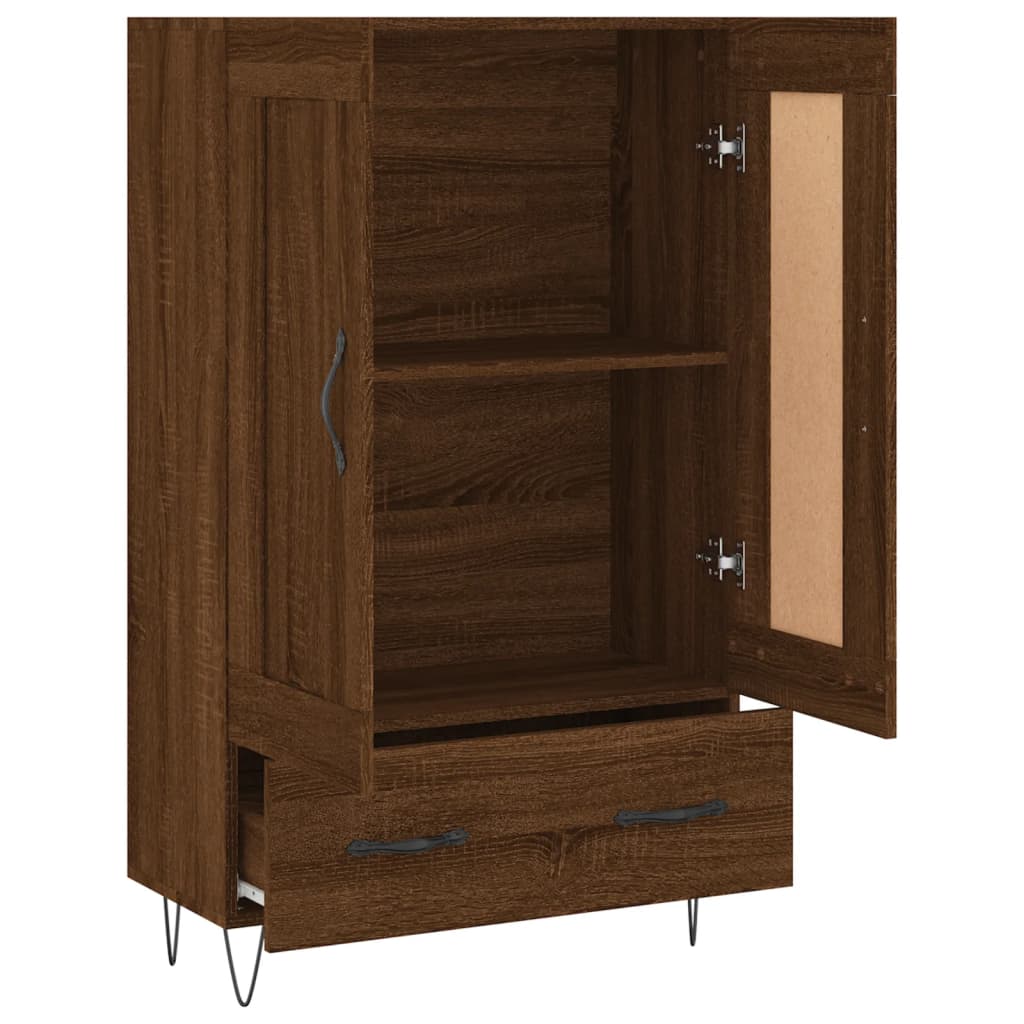 Highboard Braun Eichen-Optik 69,5x31x115 cm Holzwerkstoff - Pazzar.ch