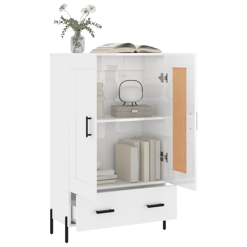 Highboard Hochglanz-Weiß 69,5x31x115 cm Holzwerkstoff - Pazzar.ch