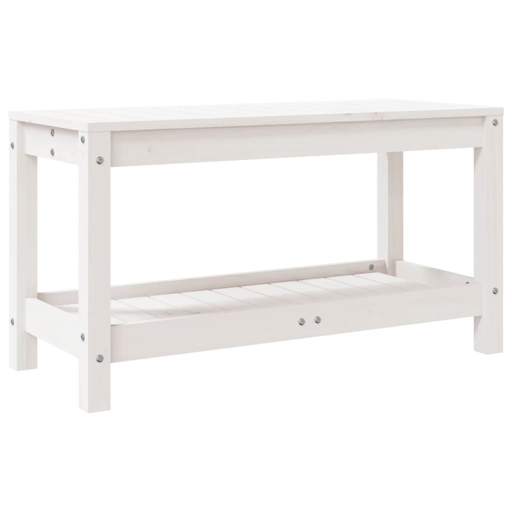 Gartenbank Weiß 82,5x35x45 cm Massivholz Kiefer - Pazzar.ch