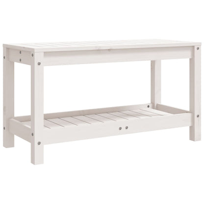 Gartenbank Weiß 82,5x35x45 cm Massivholz Kiefer - Pazzar.ch