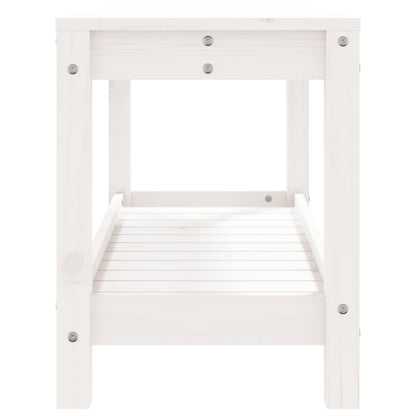 Gartenbank Weiß 82,5x35x45 cm Massivholz Kiefer - Pazzar.ch
