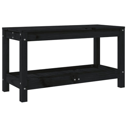 Gartenbank Schwarz 82,5x35x45 cm Massivholz Kiefer - Pazzar.ch
