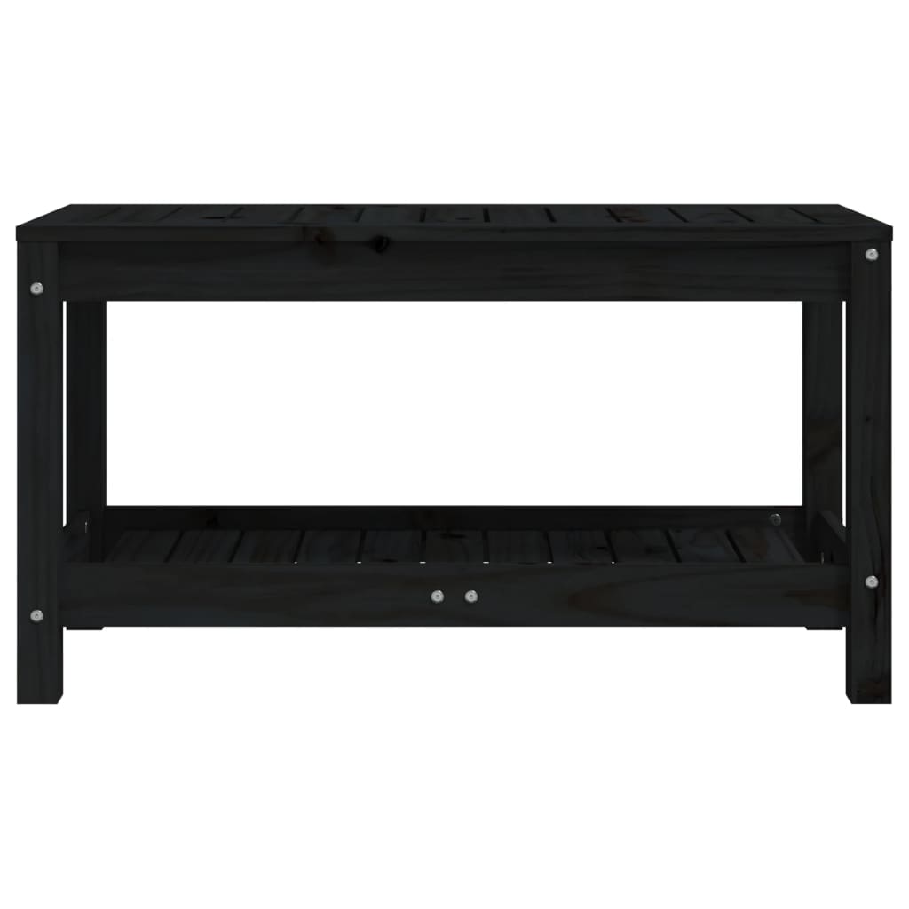 Gartenbank Schwarz 82,5x35x45 cm Massivholz Kiefer - Pazzar.ch