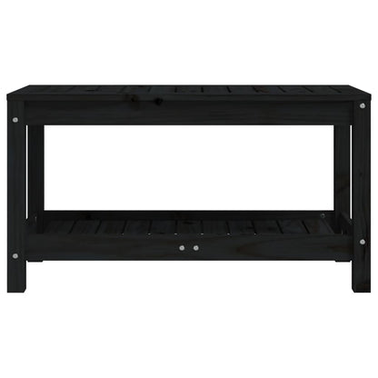 Gartenbank Schwarz 82,5x35x45 cm Massivholz Kiefer - Pazzar.ch
