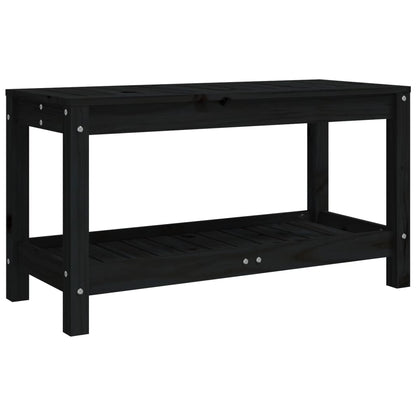 Gartenbank Schwarz 82,5x35x45 cm Massivholz Kiefer - Pazzar.ch