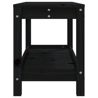 Gartenbank Schwarz 82,5x35x45 cm Massivholz Kiefer - Pazzar.ch