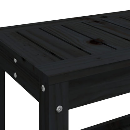 Gartenbank Schwarz 82,5x35x45 cm Massivholz Kiefer - Pazzar.ch