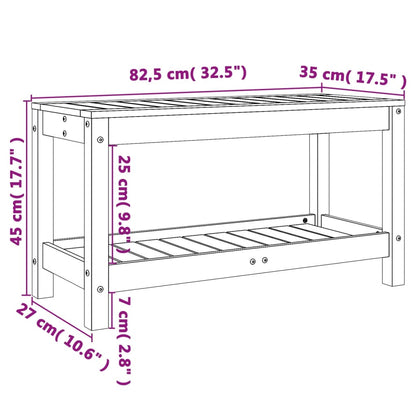 Gartenbank Schwarz 82,5x35x45 cm Massivholz Kiefer - Pazzar.ch