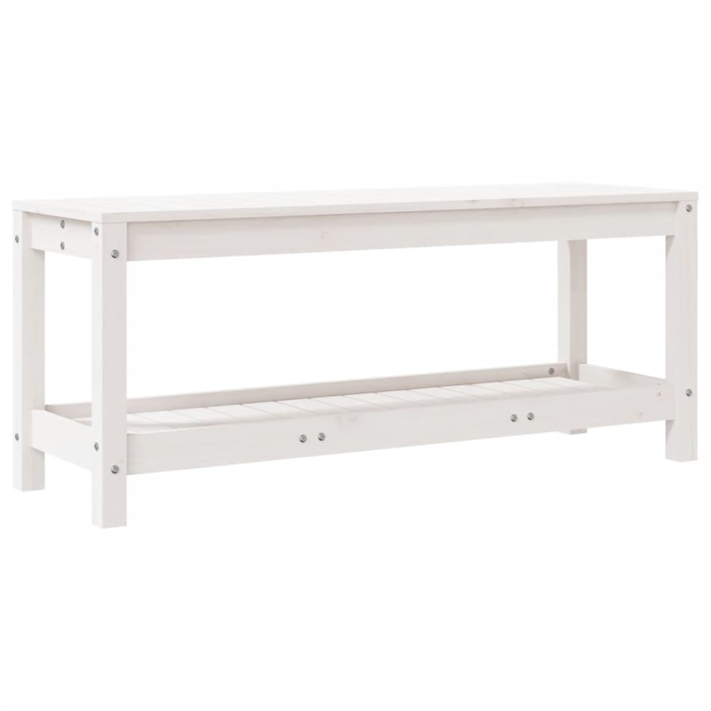 Gartenbank Weiß 108x35x45 cm Massivholz Kiefer - Pazzar.ch