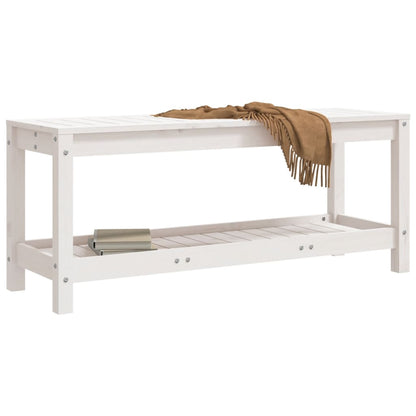 Gartenbank Weiß 108x35x45 cm Massivholz Kiefer - Pazzar.ch
