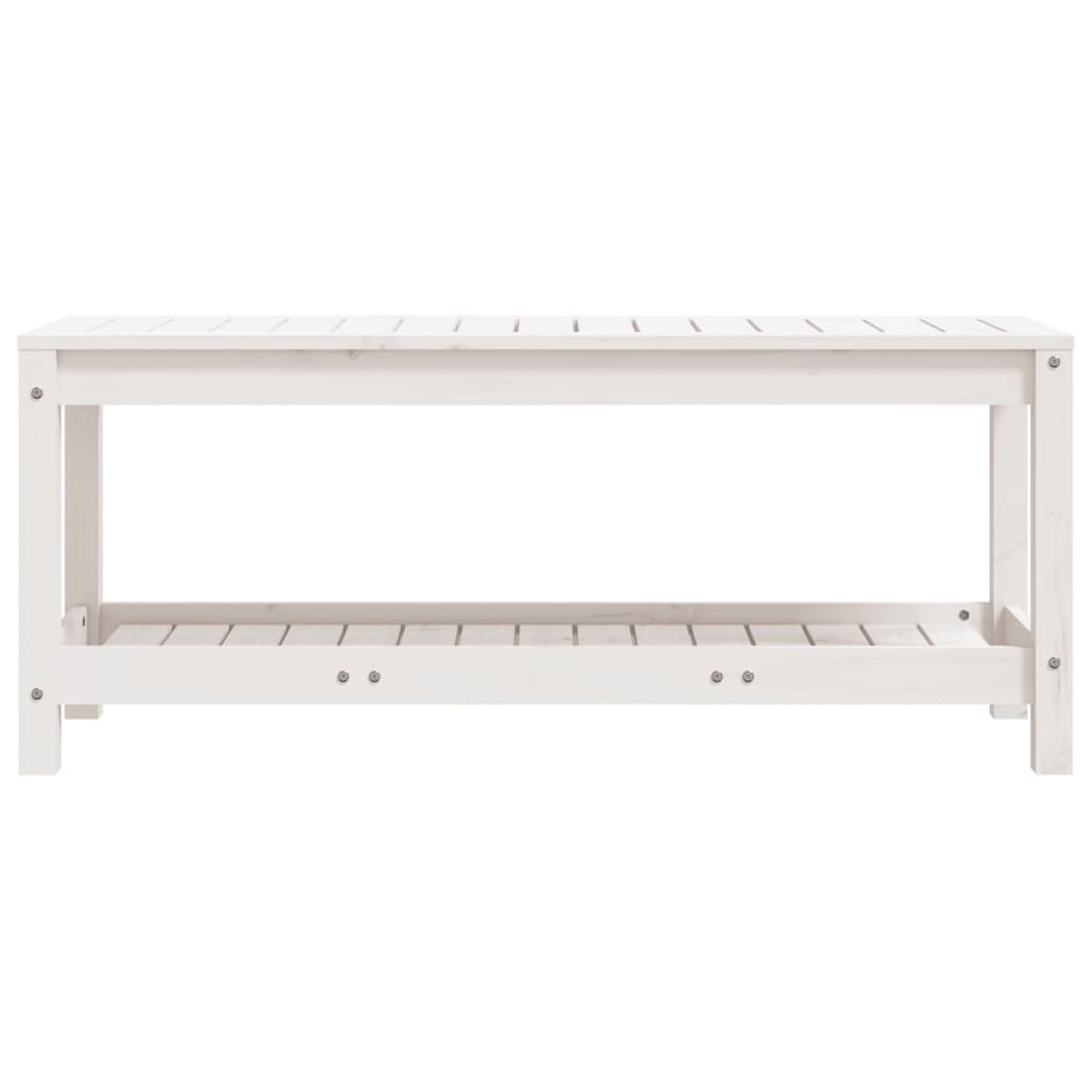 Gartenbank Weiß 108x35x45 cm Massivholz Kiefer - Pazzar.ch