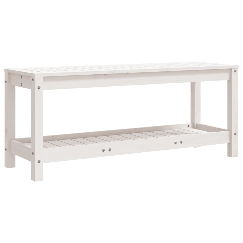 Gartenbank Weiß 108x35x45 cm Massivholz Kiefer - Pazzar.ch
