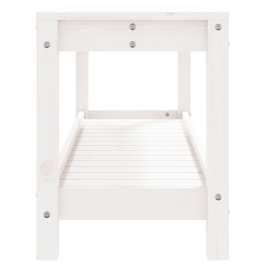 Gartenbank Weiß 108x35x45 cm Massivholz Kiefer - Pazzar.ch