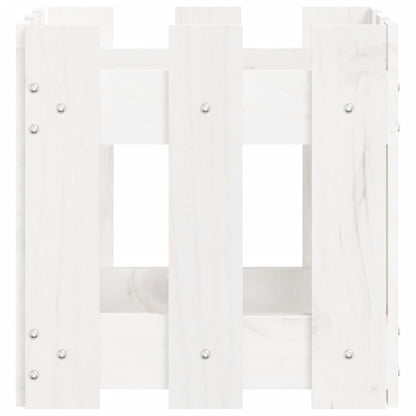 Pflanzkübel Lattenzaun-Design Weiß 30x30x30 cm Kiefernholz - Pazzar.ch
