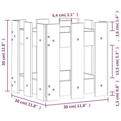 Pflanzkübel Lattenzaun-Design 30x30x30 cm Massivholz Douglasie - Pazzar.ch