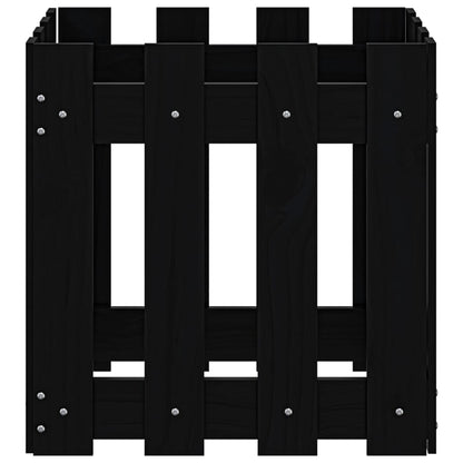 Pflanzkübel Lattenzaun-Design Schwarz 40x40x40 cm Kiefernholz - Pazzar.ch