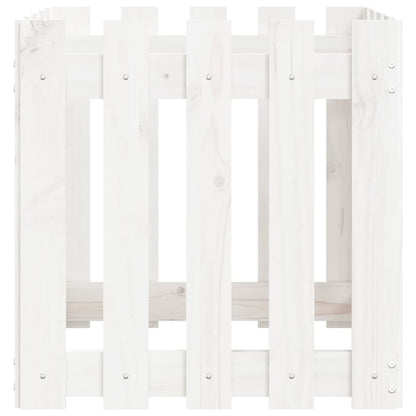 Pflanzkübel Lattenzaun-Design Weiß 50x50x50cm Massivholz Kiefer - Pazzar.ch