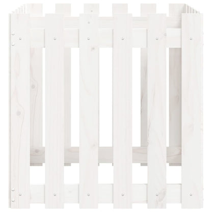 Pflanzkübel Lattenzaun-Design Weiß 60x60x60cm Massivholz Kiefer - Pazzar.ch